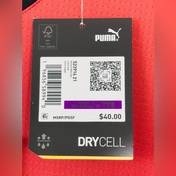 Puma - Men’s Astro Red Drycell Moisture Wicking Short Sleeve T-shirt XXL. NWT - Picture 4 of 10